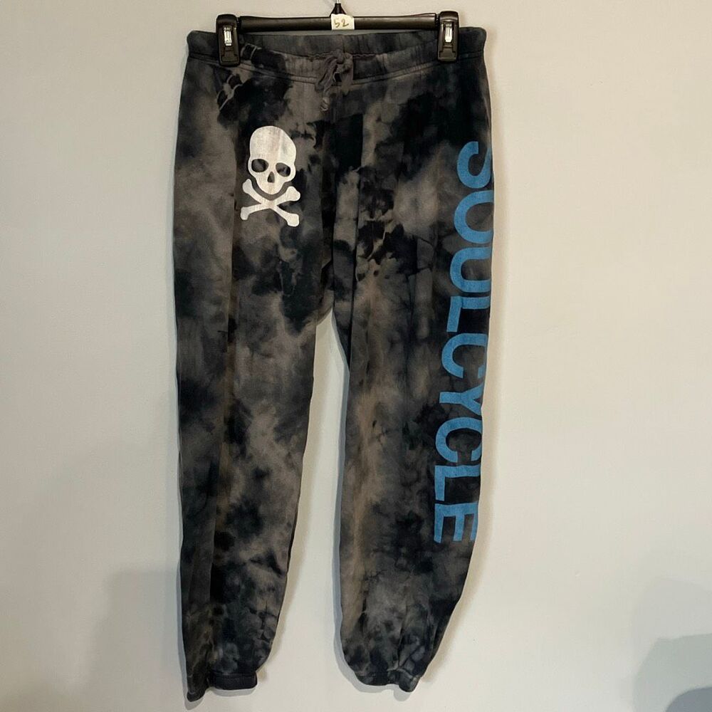Aviator Nation SoulCycle skull Tie dye Sweatpants Joggers Large #778